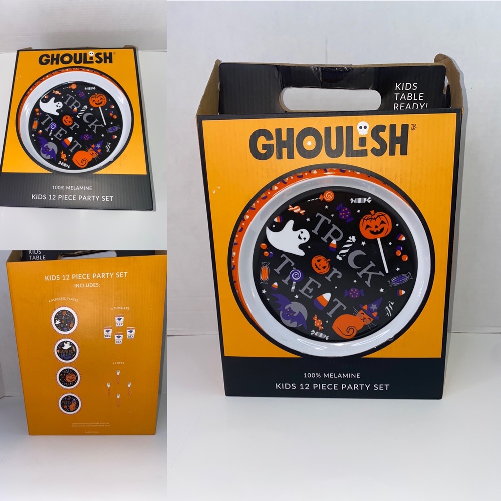 NWT Halloween Party Set Melamine For 12 Pieces New